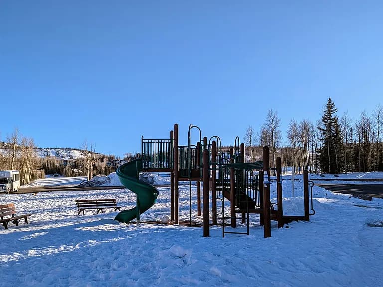 Outdoor playground area at the lodge