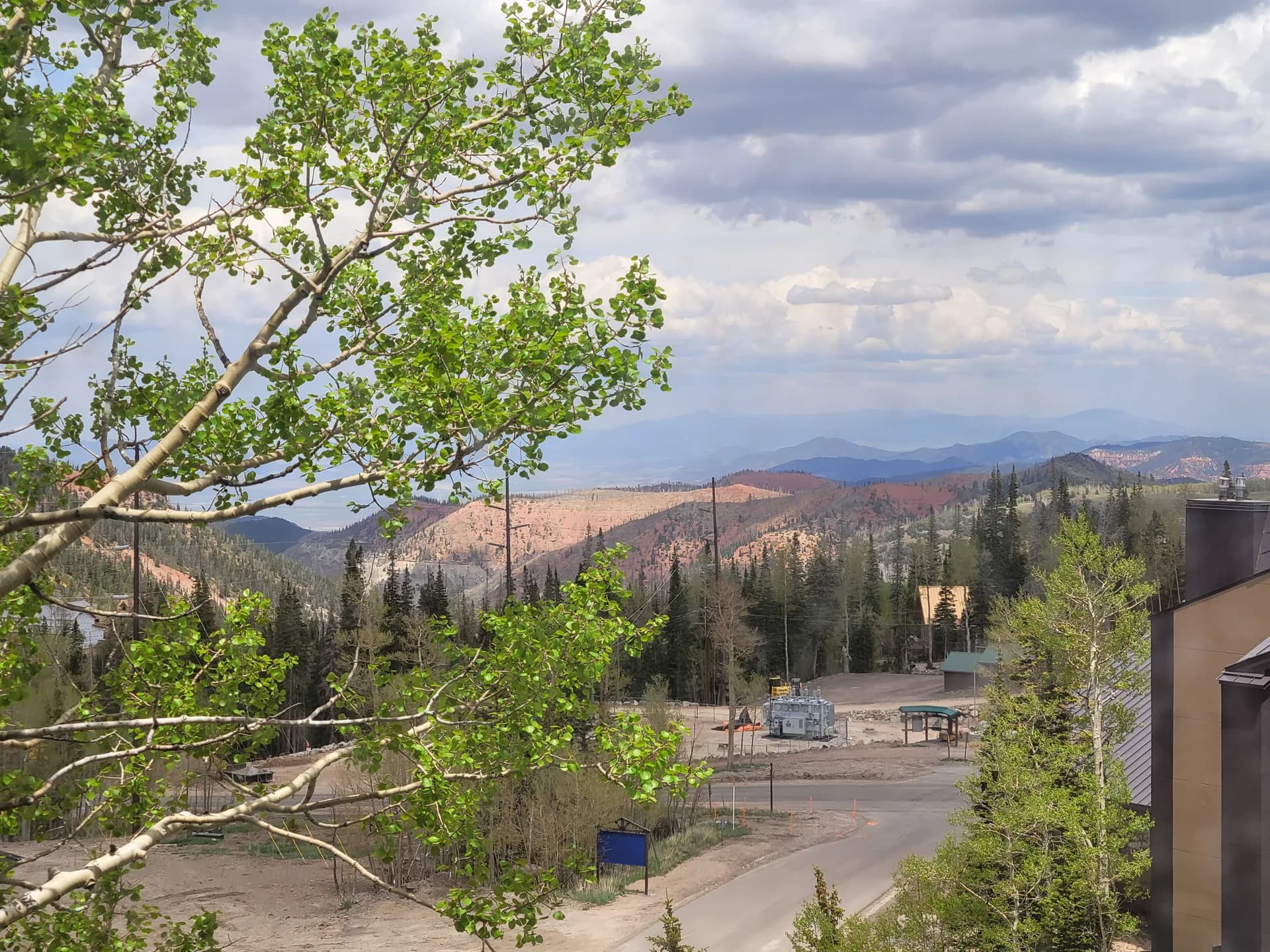 Mountain ridge and forest scenery